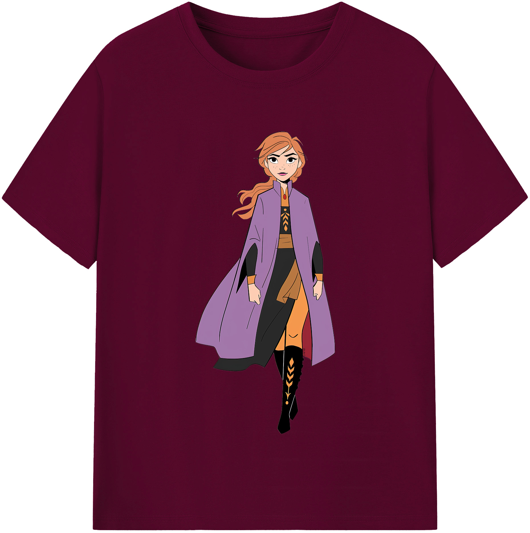 （画像用） アナと雪の女王 アンナ エルサ Frozen Anna Elsa レディースカジュアルプリントTシャツ（綿100％）